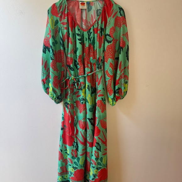 Farm Rio X Anthropologie Full Sleeved Maxi Dress Sz. XS - Picture 4 of 15
